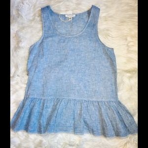 BeachLunchLounge - Chambray Stripe Peplum Tank - S